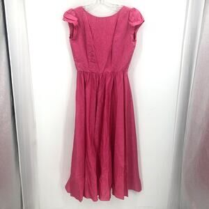 Dessy Creations VINTAGE Round Neck Fit Flare Party Dress Cap Short Sleeves SZ 10